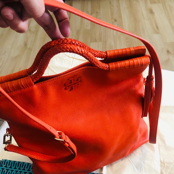 Tory Burch Taylor Shoulder Bag Convertible Tiger Lily🔥🔥 - Picture 14 of 15